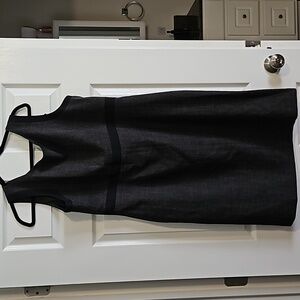 Dark Heather Grey Dress with Black Trim